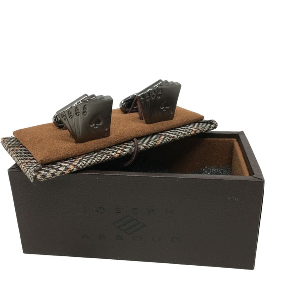 Joseph Abboud Deck of Card Men's Cufflinks, Gunmetal - 8RVA 80025